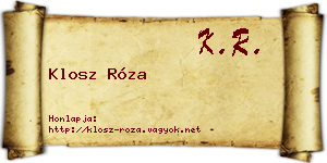 Klosz Róza névjegykártya