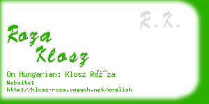roza klosz business card